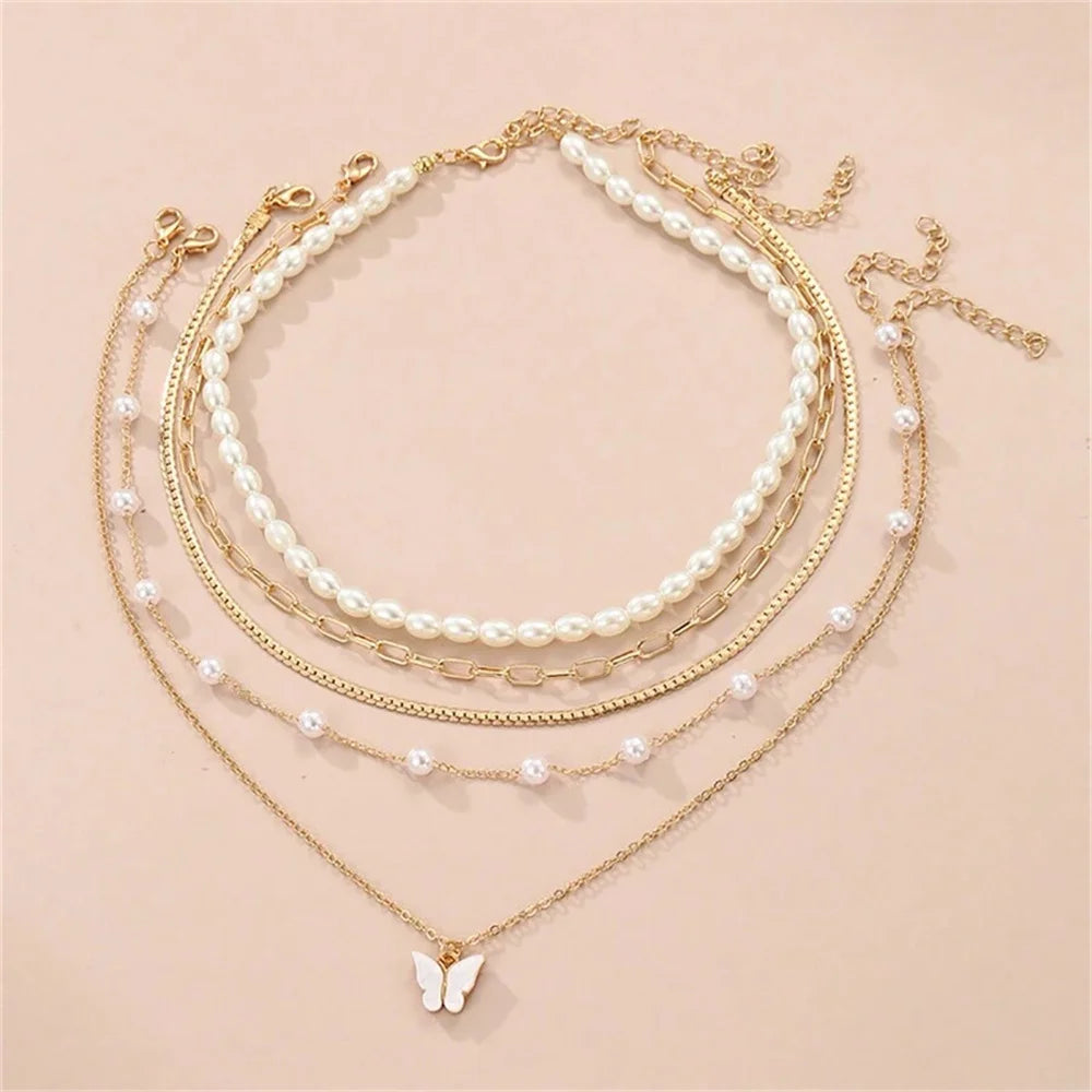 Crystal Heart Star Sun Moon Necklace