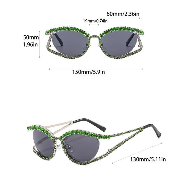 Diamond cat eye luxury bling sunglasses