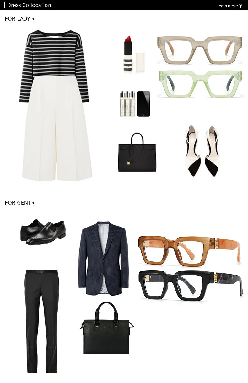 Square Candy Color Clear Gradient Eyewear