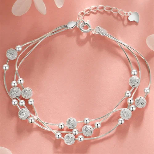 Fine 925 Sterling Silver Lucky Beads Bracelets