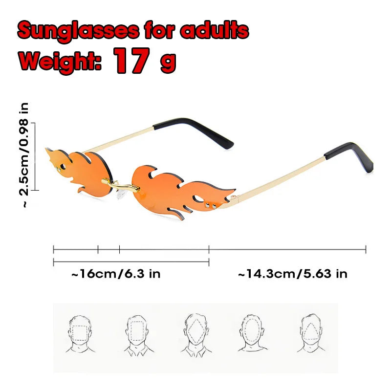 Luxury Rimless Wave Sunglasses