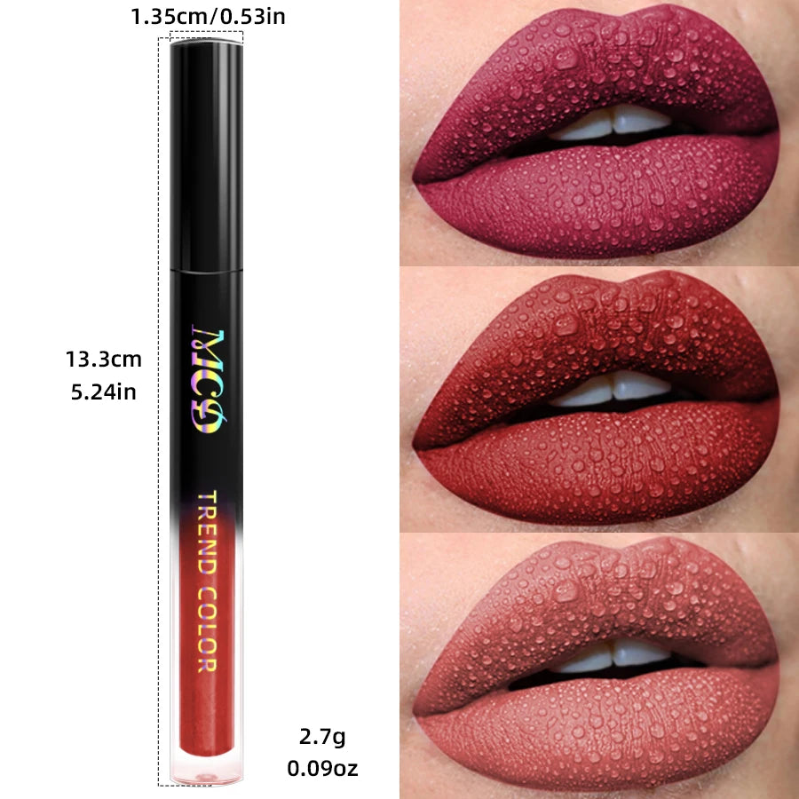 19 colors Matte Velvet Nude Waterproof Liquid Lipstick
