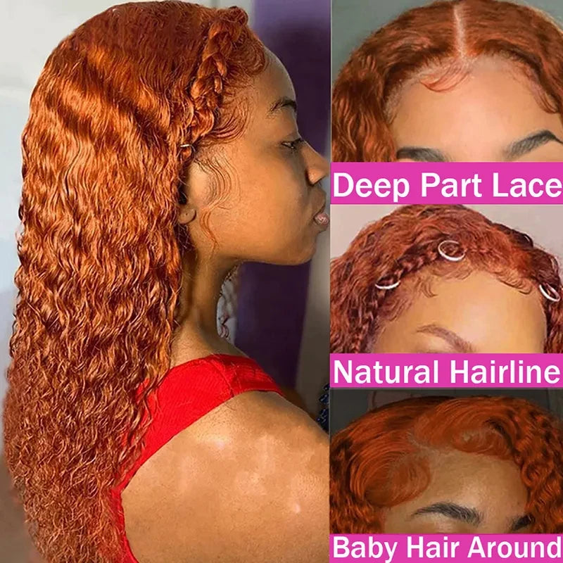 Brazilian Preplucked 13x6 HD Curly Lace Frontal Wig