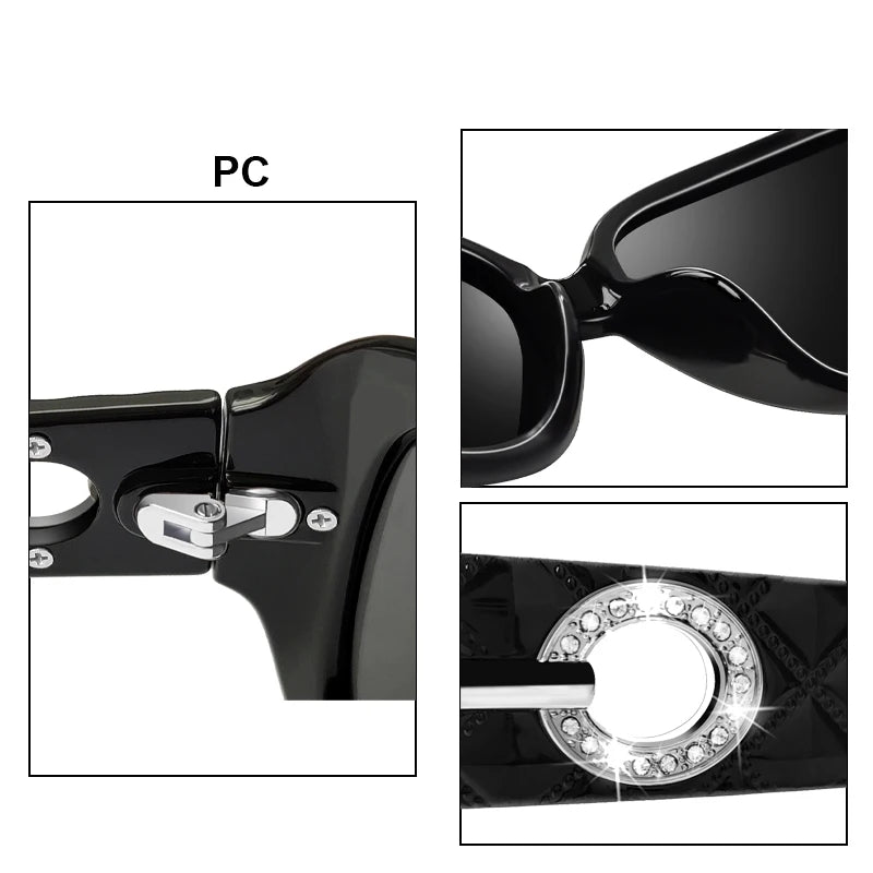 UV400 Retro Diamond Butterfly Sunscreen Glasses