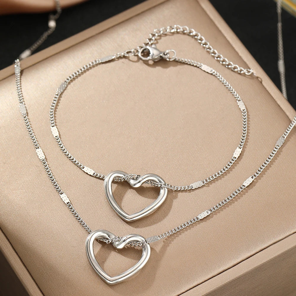 Heart Light Luxury High-end Jewelry Set