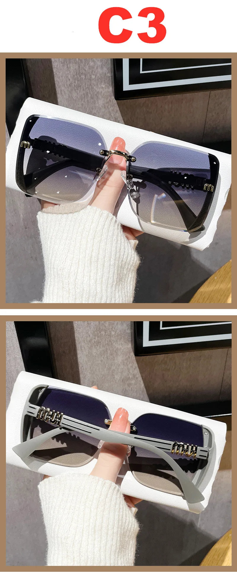 Trimmed half frame high quality sunglasses