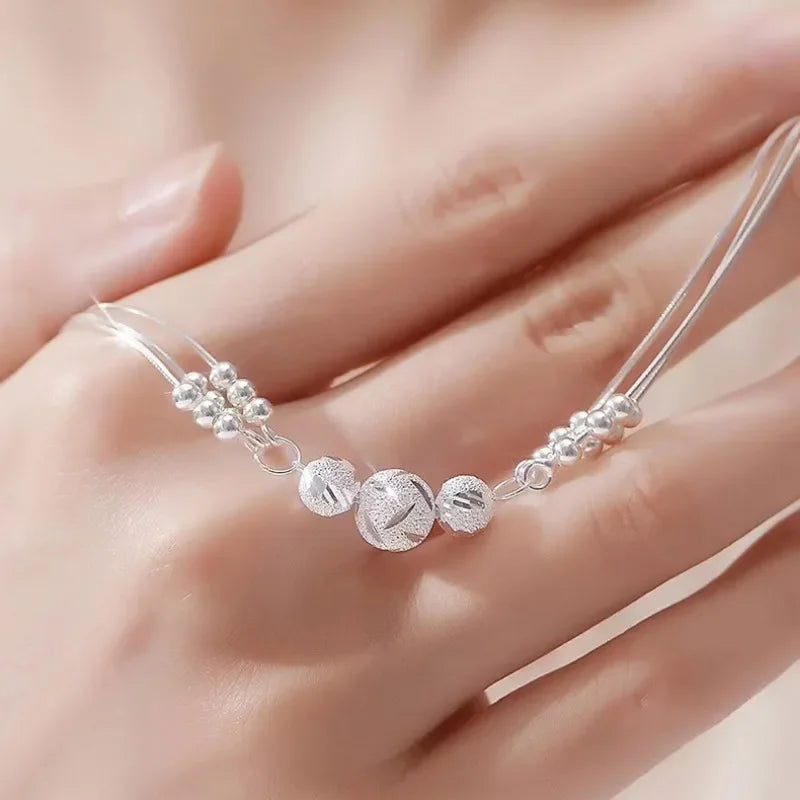 Fine 925 Sterling Silver Lucky Beads Bracelets