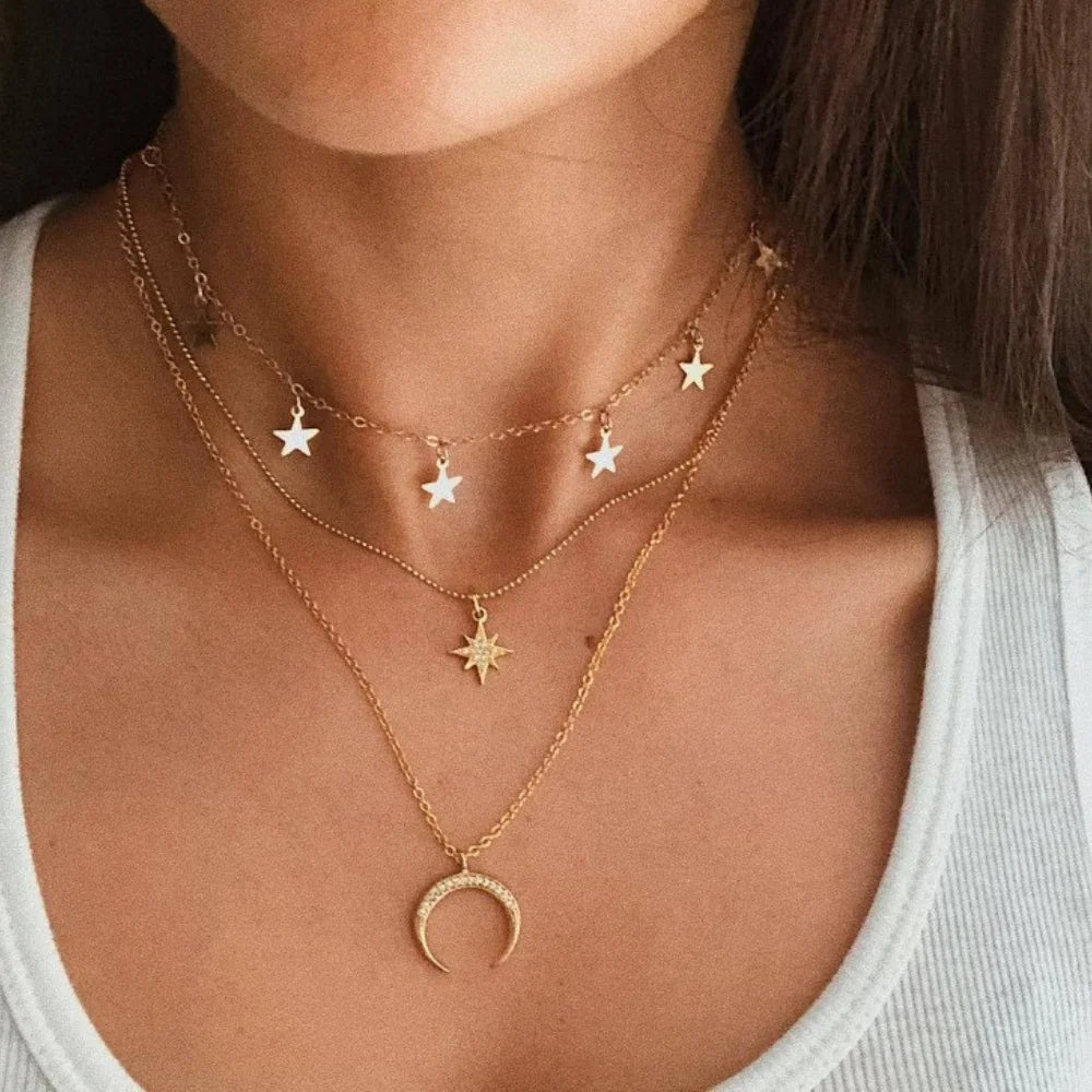 Layered 14K Gold Plated Pearl Cuban Necklace