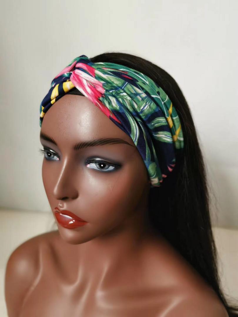 Headband Wig Straight Human Hair Scarf | No GLUE Easy Wear