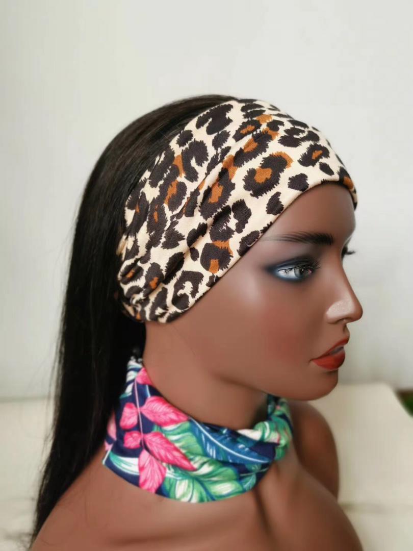 Headband Wig Straight Human Hair Scarf | No GLUE Easy Wear
