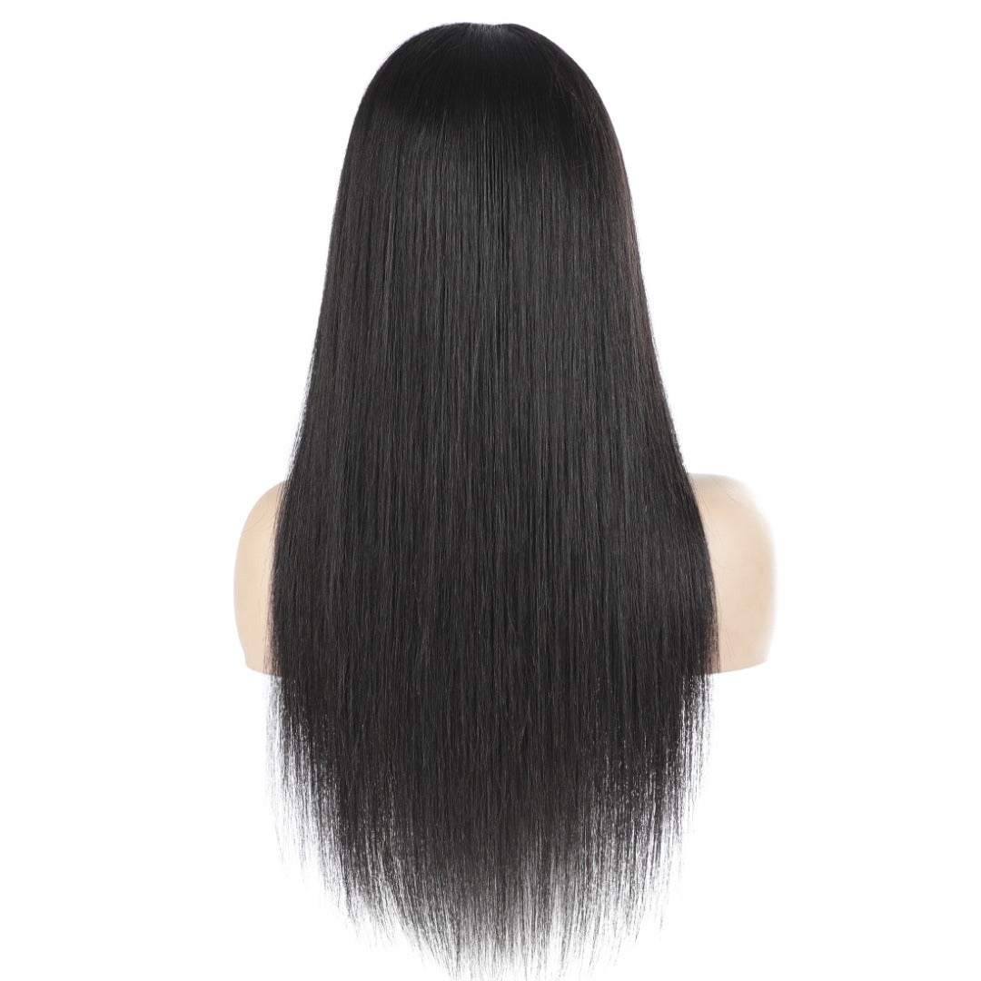 Headband Wig Straight Human Hair Scarf | No GLUE Easy Wear