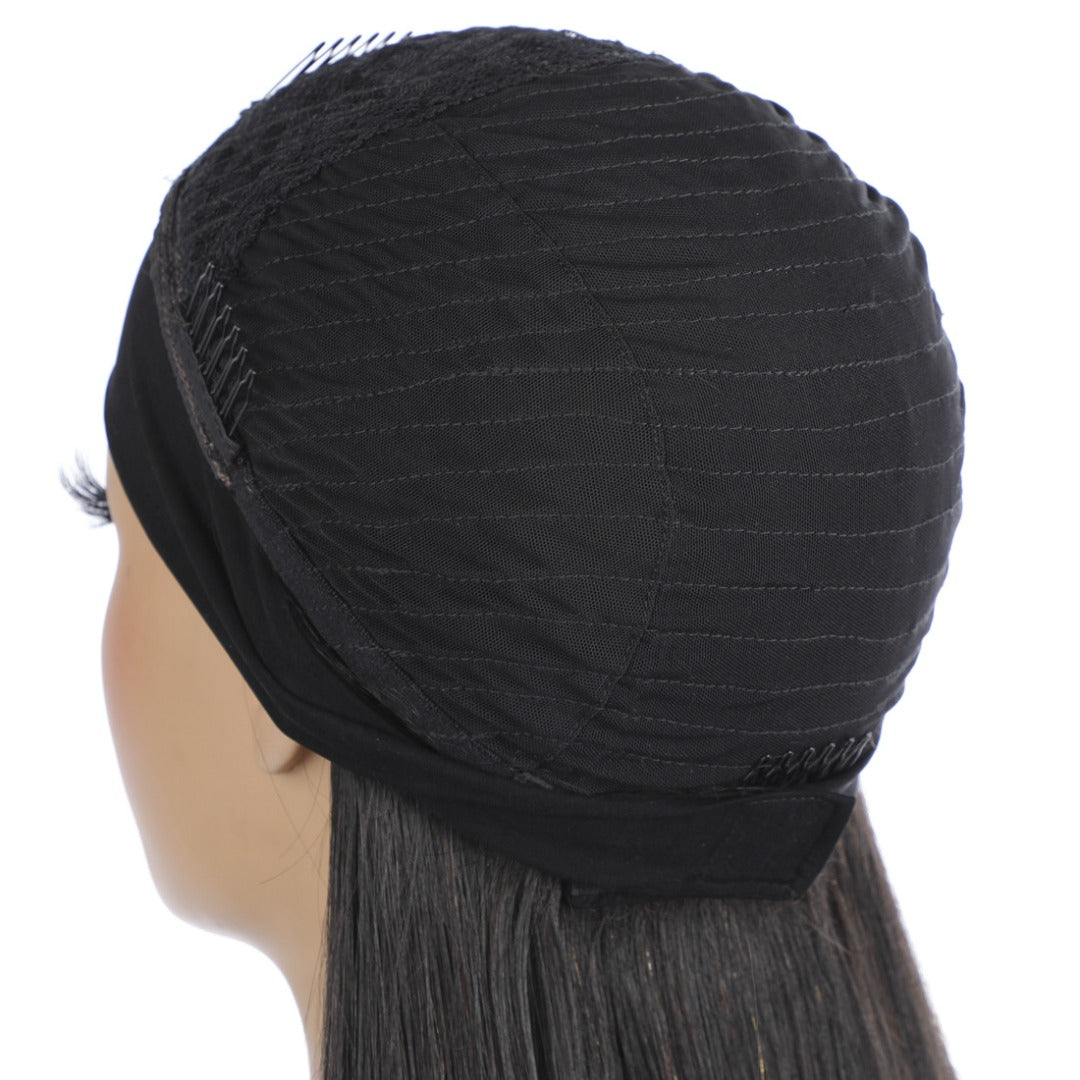 Headband Wig Straight Human Hair Scarf | No GLUE Easy Wear