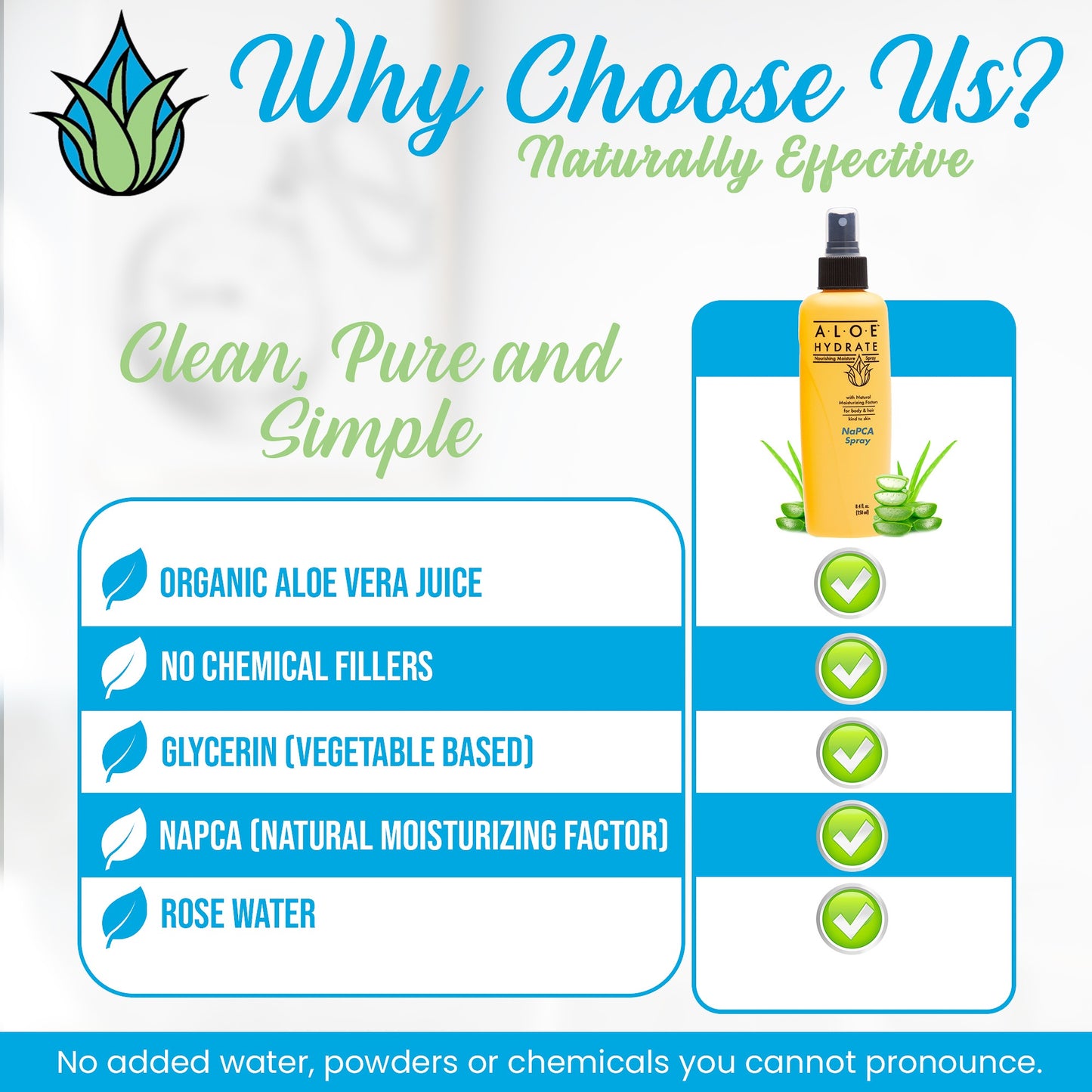 Facial Mist, Rose Water in Aloe vera