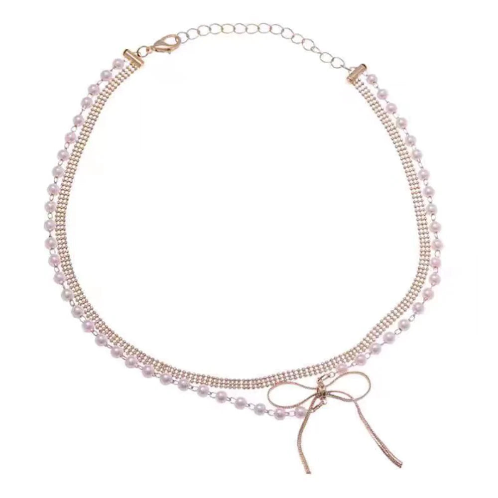 Layered Necklace With A Bow