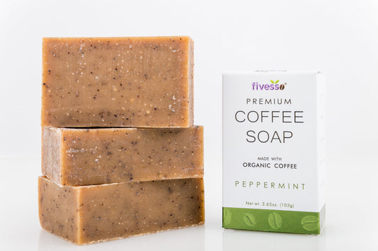 3 Bars Peppermint - Premium Coffee Soap Bar