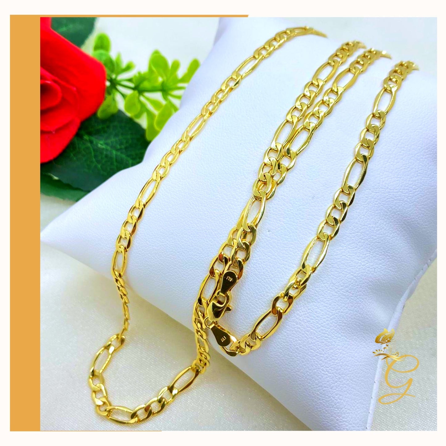 10K Gold Chain Solid Figaro Chain