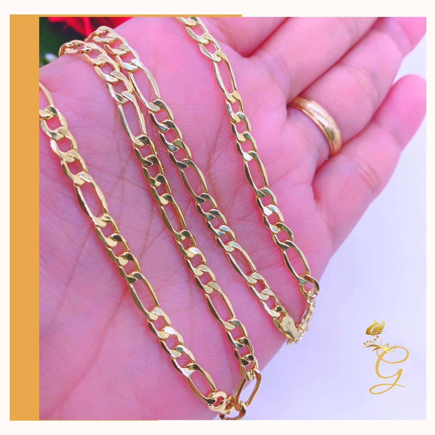 10K Gold Chain Solid Figaro Chain