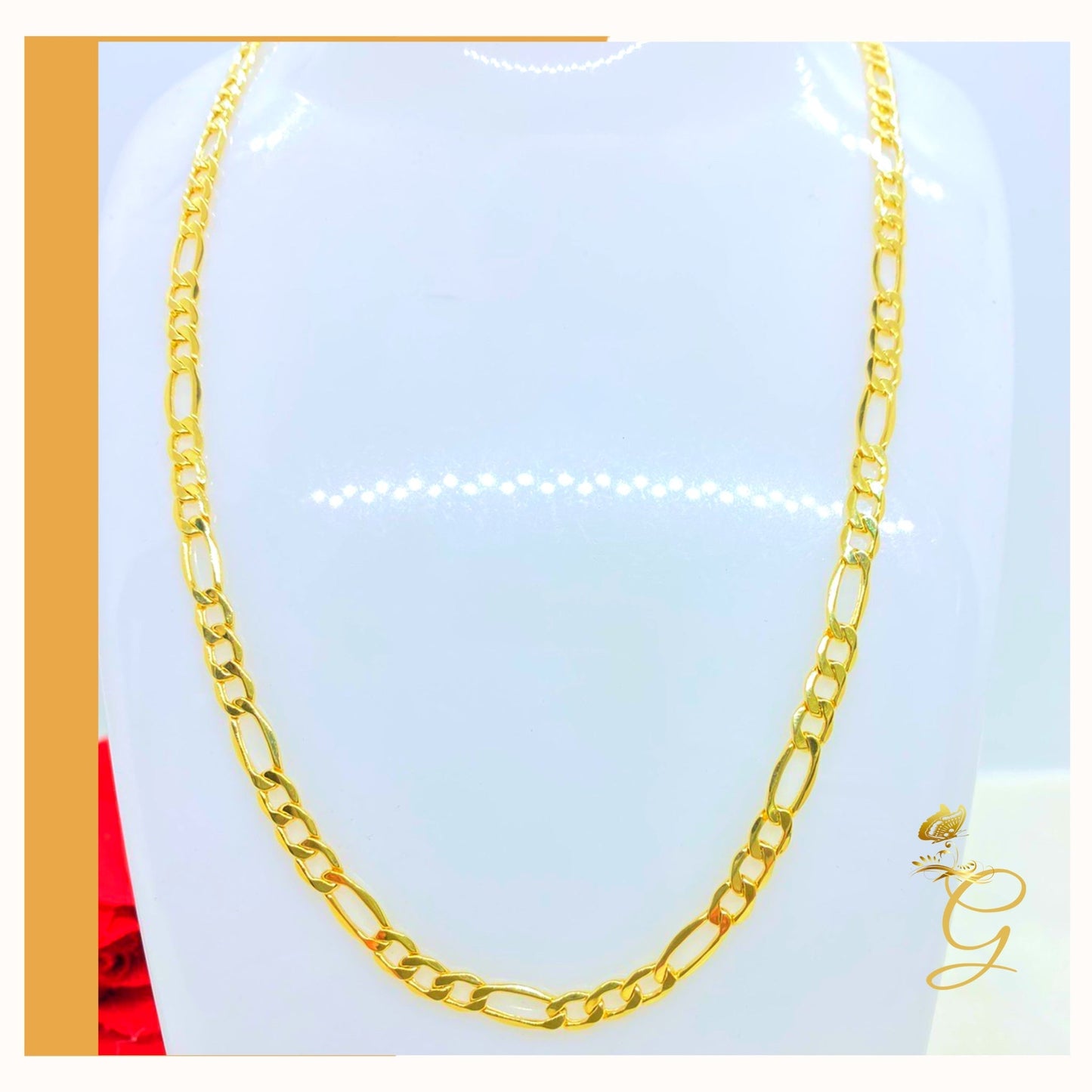 10K Gold Chain Solid Figaro Chain