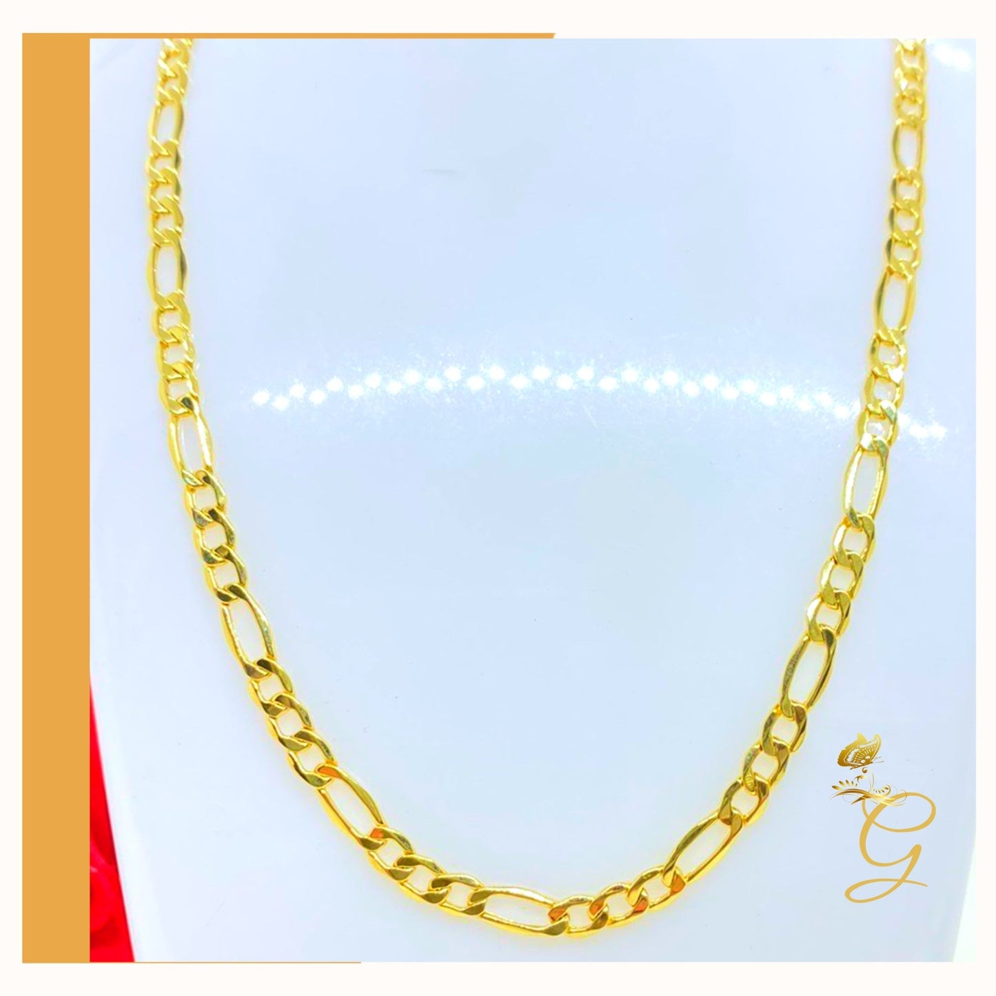 10K Gold Chain Solid Figaro Chain