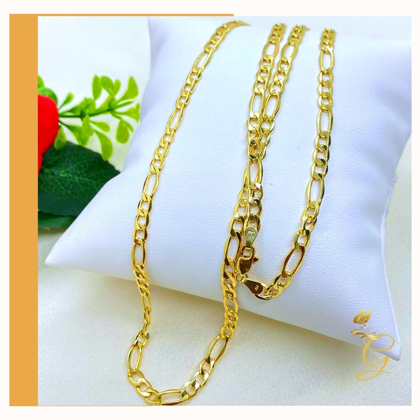 10K Gold Chain Solid Figaro Chain
