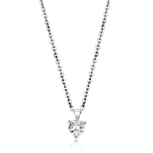 Rhodium Brass Chain Pendant with AAA Grade CZ