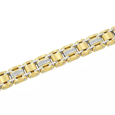 Stainless Steel Cubic Zirconia Link Bracelet