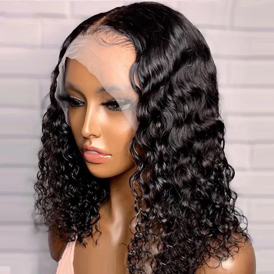 180% Density Jerry Curl 4x4 Short Bob | 13x4 Lace Front Human Hair Wig