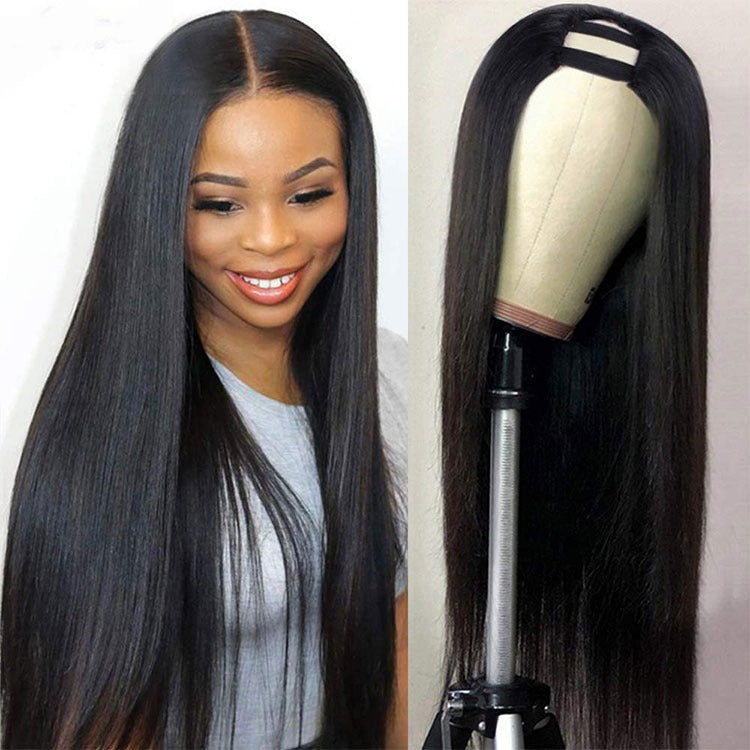 Brazilian U Part Wig Straight Hair Human