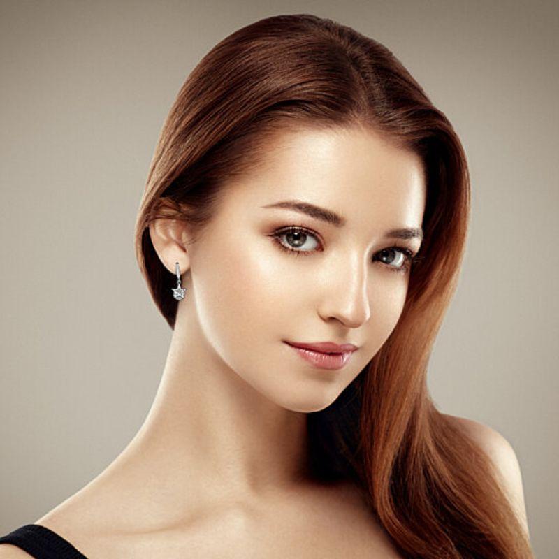 Silver Crystal Hook Earrings