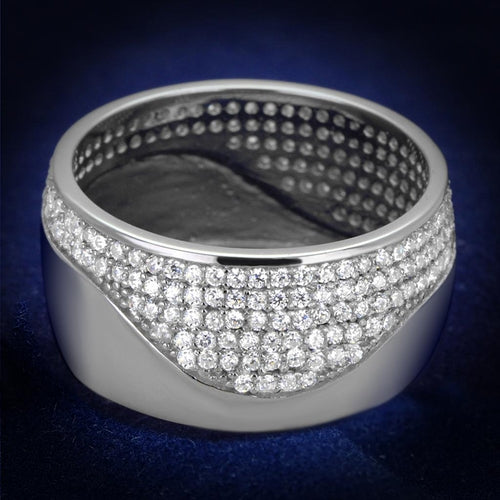 Rhodium 925 Sterling Silver Ring with AAA