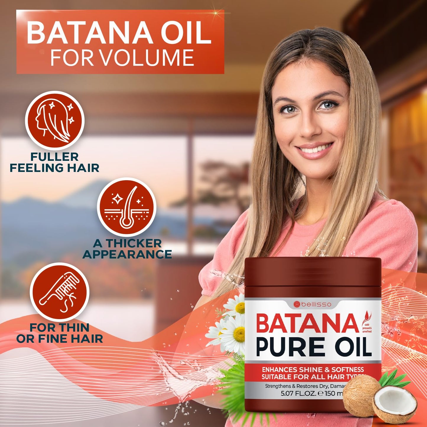Pure Unrefined and Cold Pressed - Volumizing Hair Treatment Oil