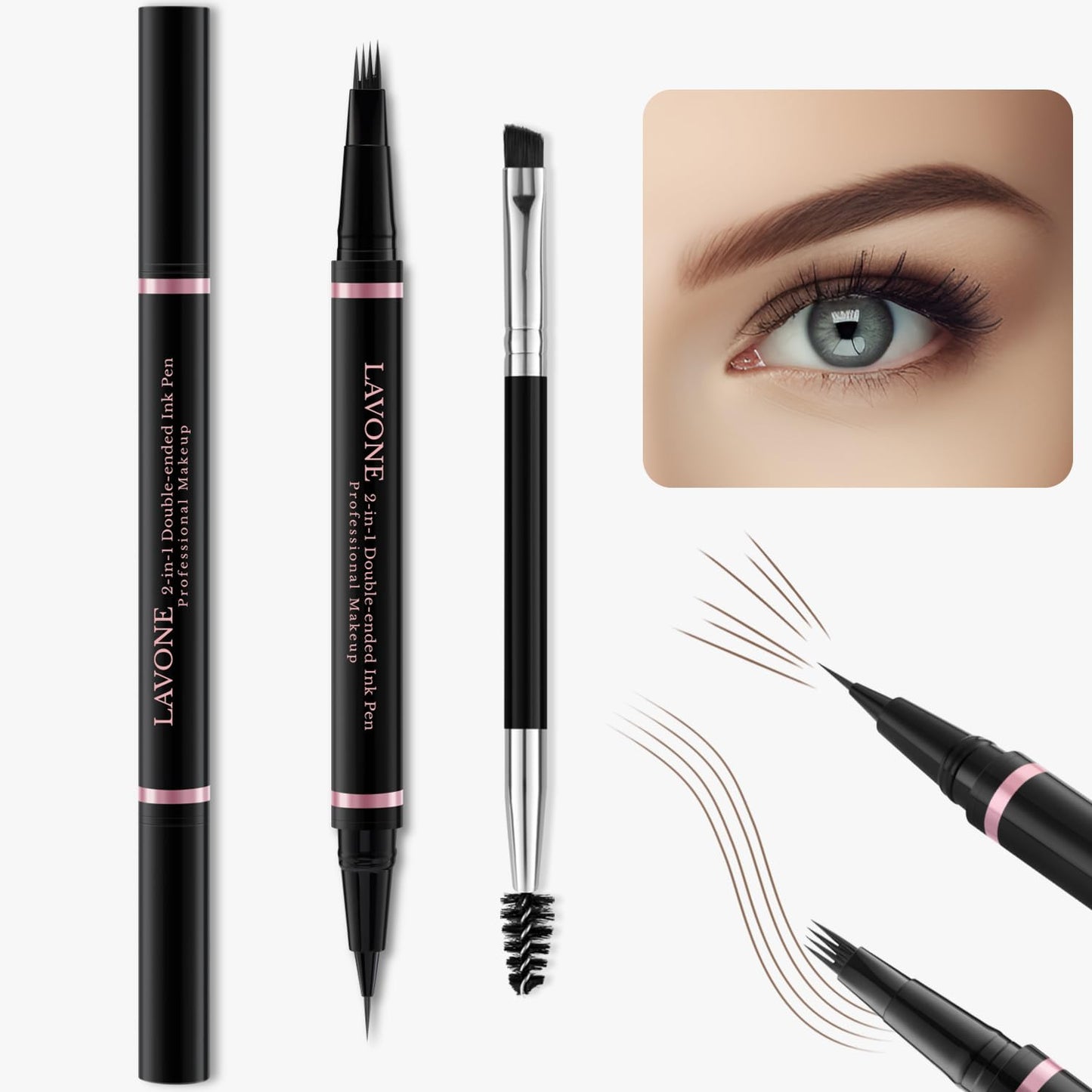 Eyebrow Pen Makeup Kit, with Waterproof Eyebrow Pencil, Eyeliner Long Lasting