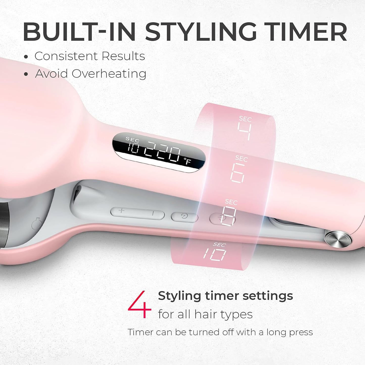 2 in Hair Curling Wands, Ionic Deep Waver Hair Curler Tool with Ceramic 3 Barrel