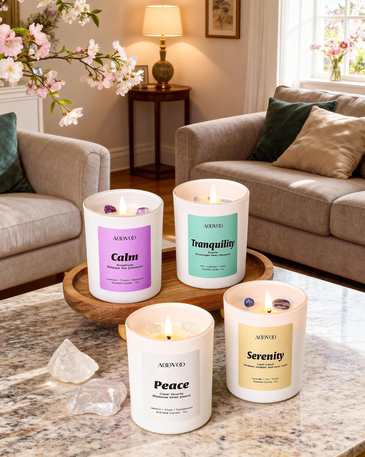 Calm 4 Pack Candles Scented Set for Women