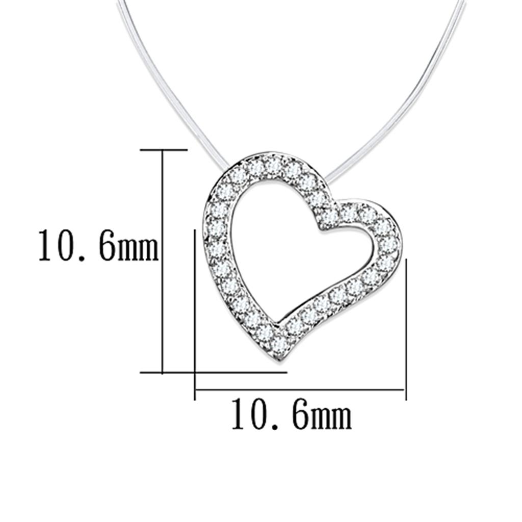 Rhodium Brass Necklace with AAA Grade CZ