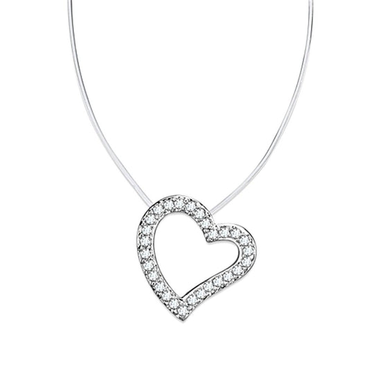 Rhodium Brass Necklace with AAA Grade CZ