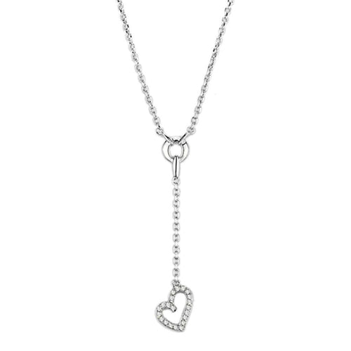 Rhodium Brass Necklace with AAA Grade CZ