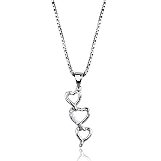 Rhodium Brass Chain Pendant with AAA Grade CZ