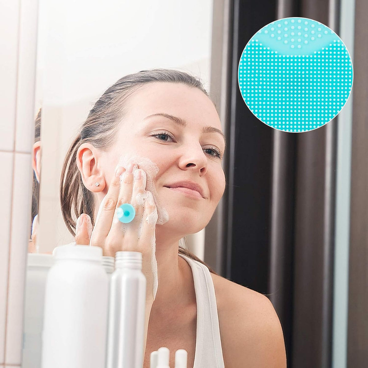 4 Pack Face Scrubber | Soft Silicone Facial Cleansing Brush Face Exfoliator