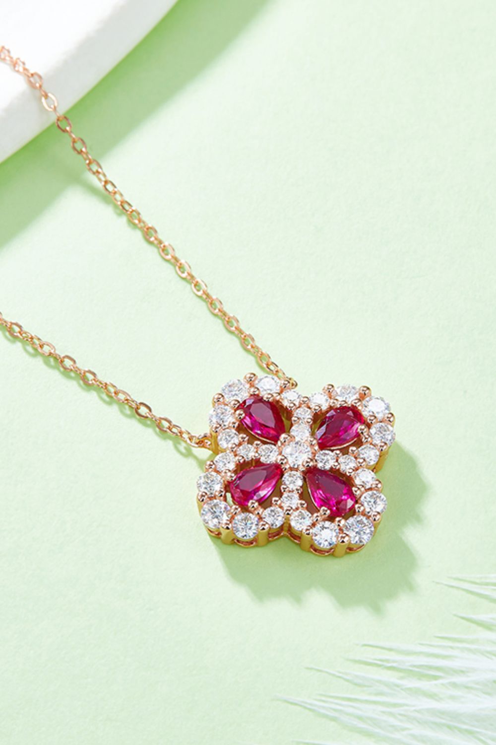 925 Sterling Silver Ruby Necklace