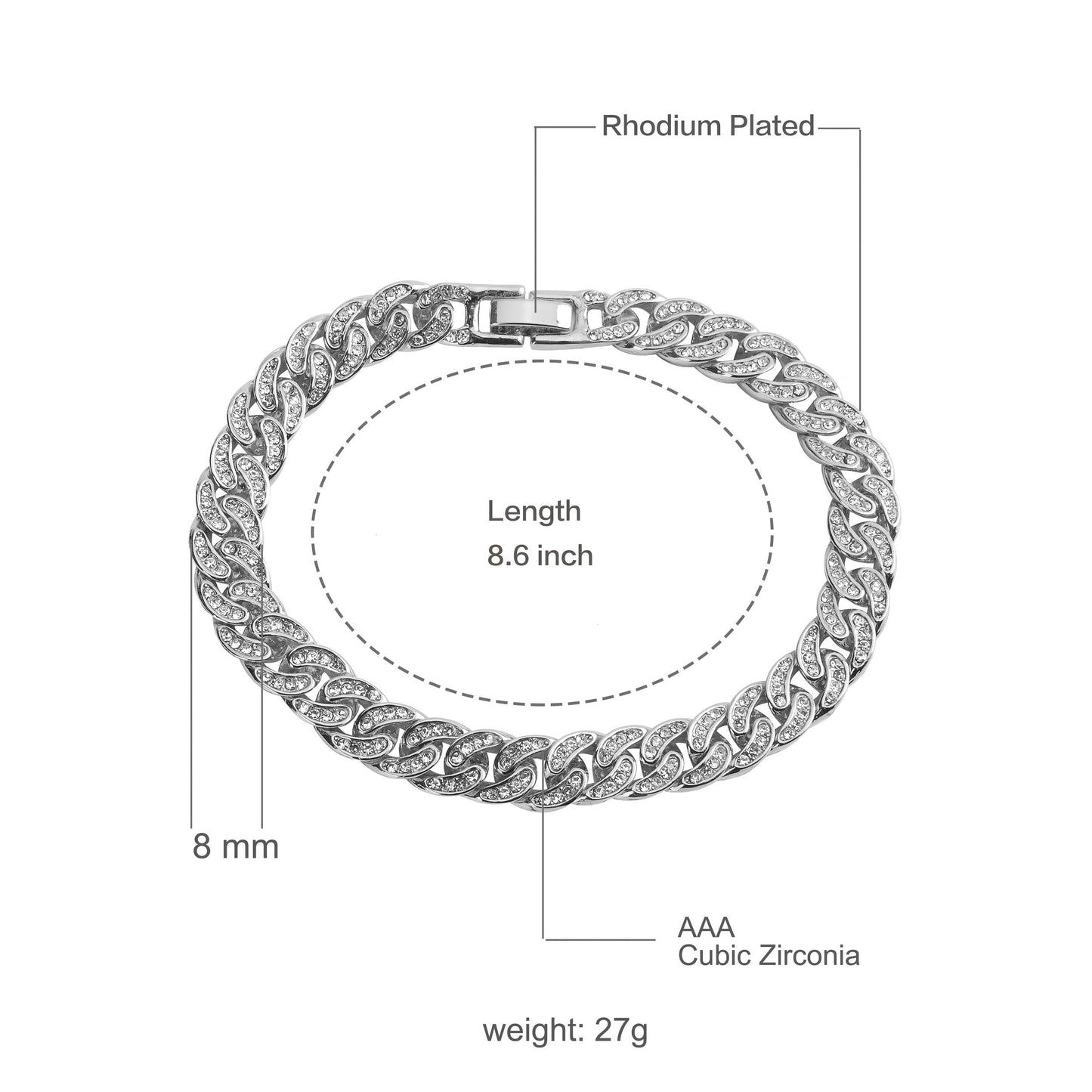 CREW BM 8 MM Cuban Bracelet