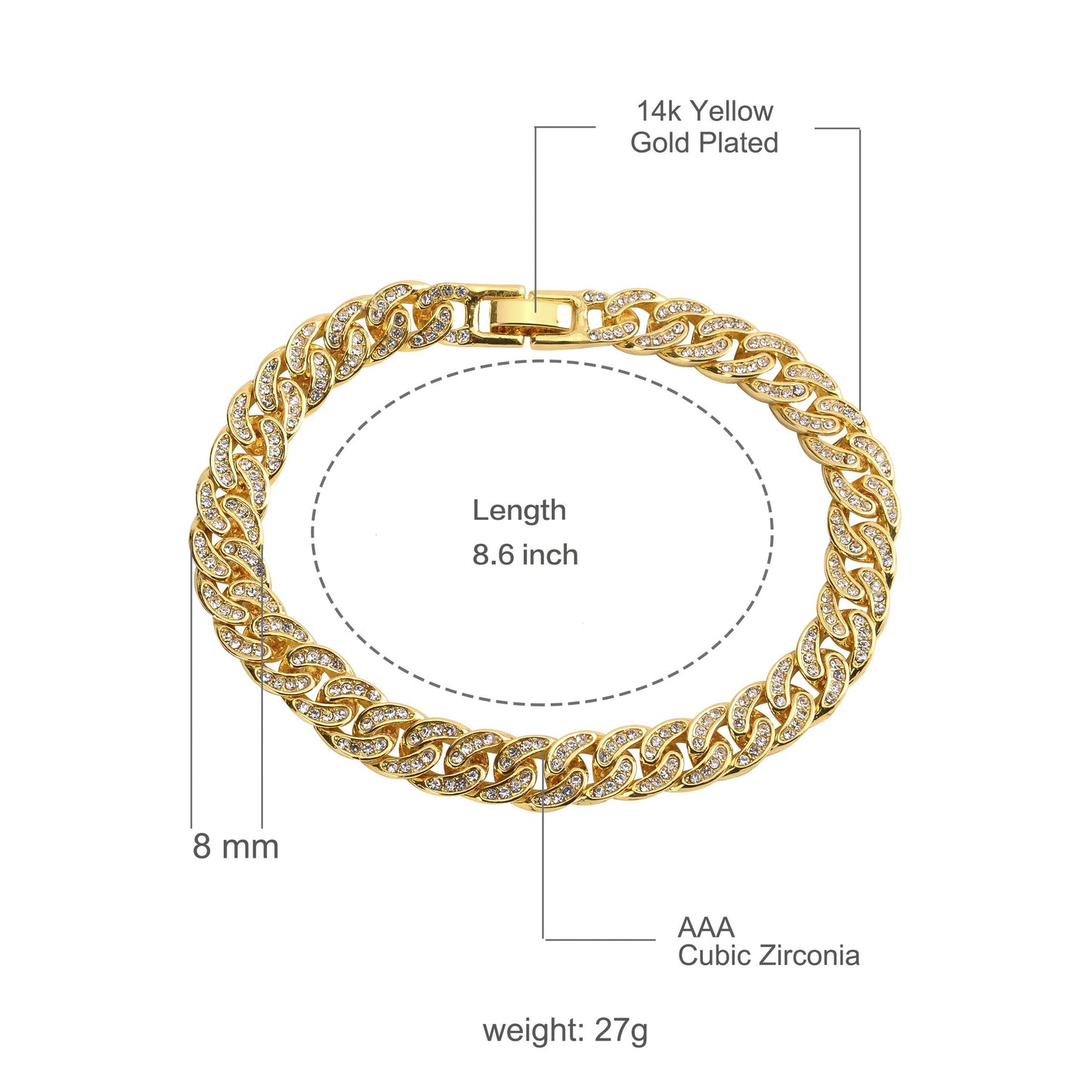 CREW BM 8 MM Cuban Bracelet