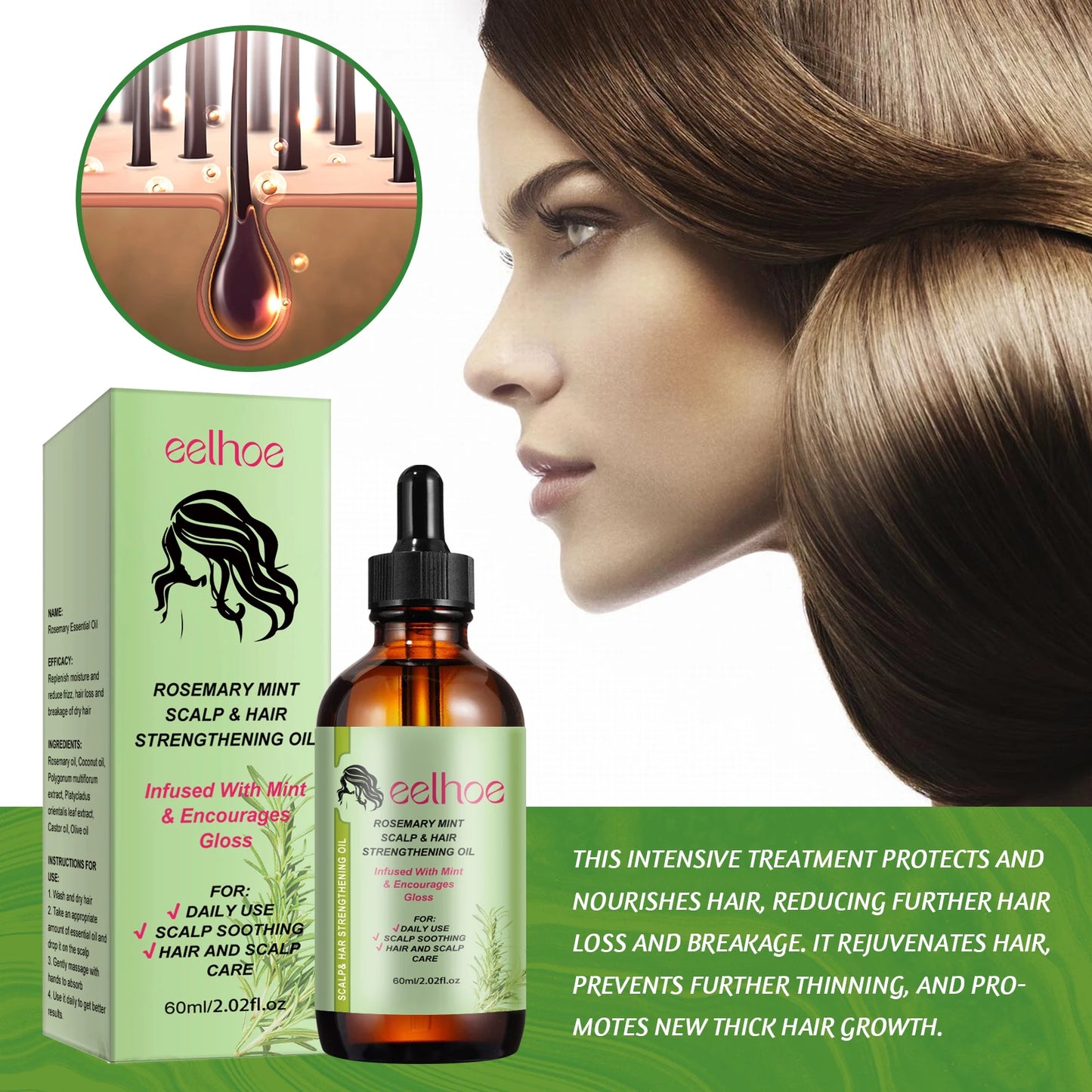 Rosemary Hair Care Nourish, Strengthen Roots  | Relieve Scalp Tension