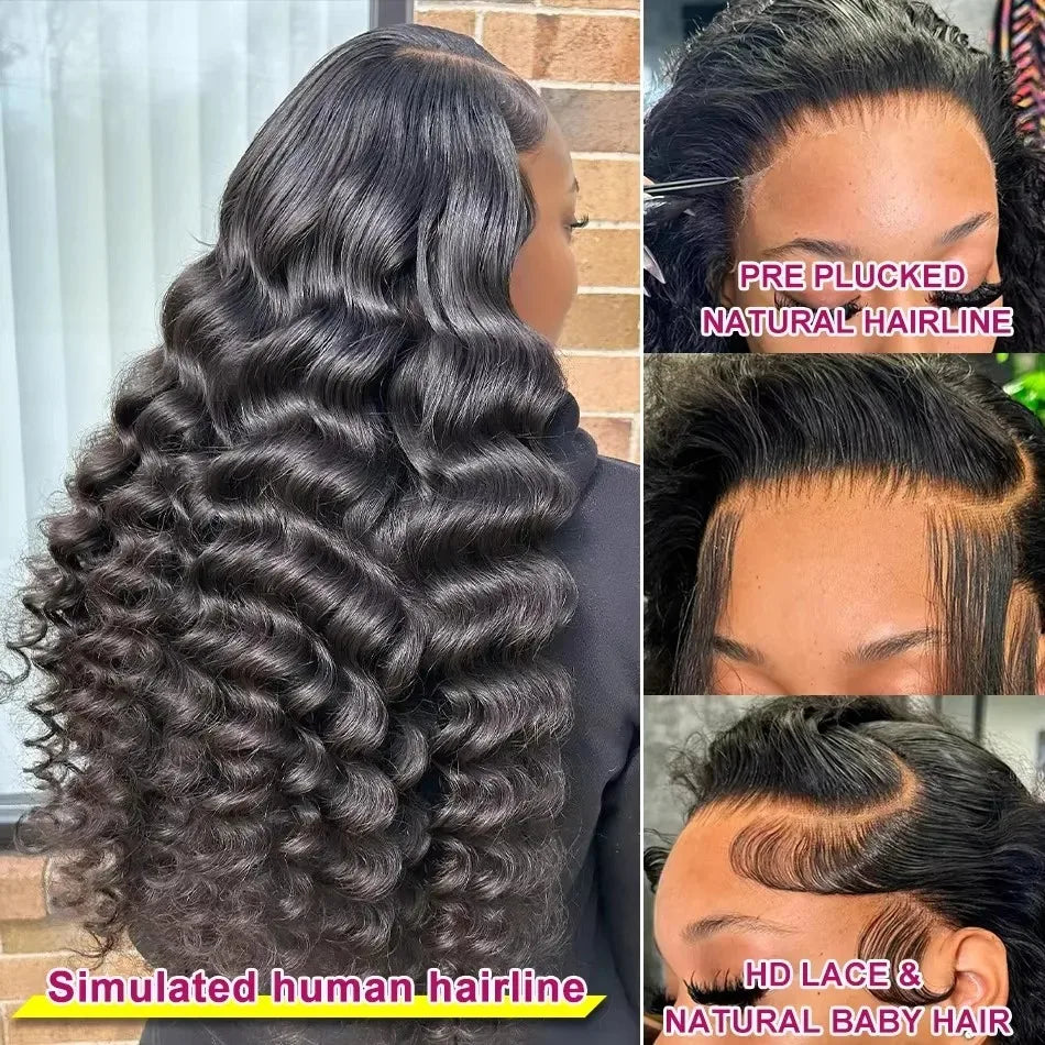 Brazilian 30, 40 Inch Loose Wave | 13x6 HD Lace Frontal Curly Lace