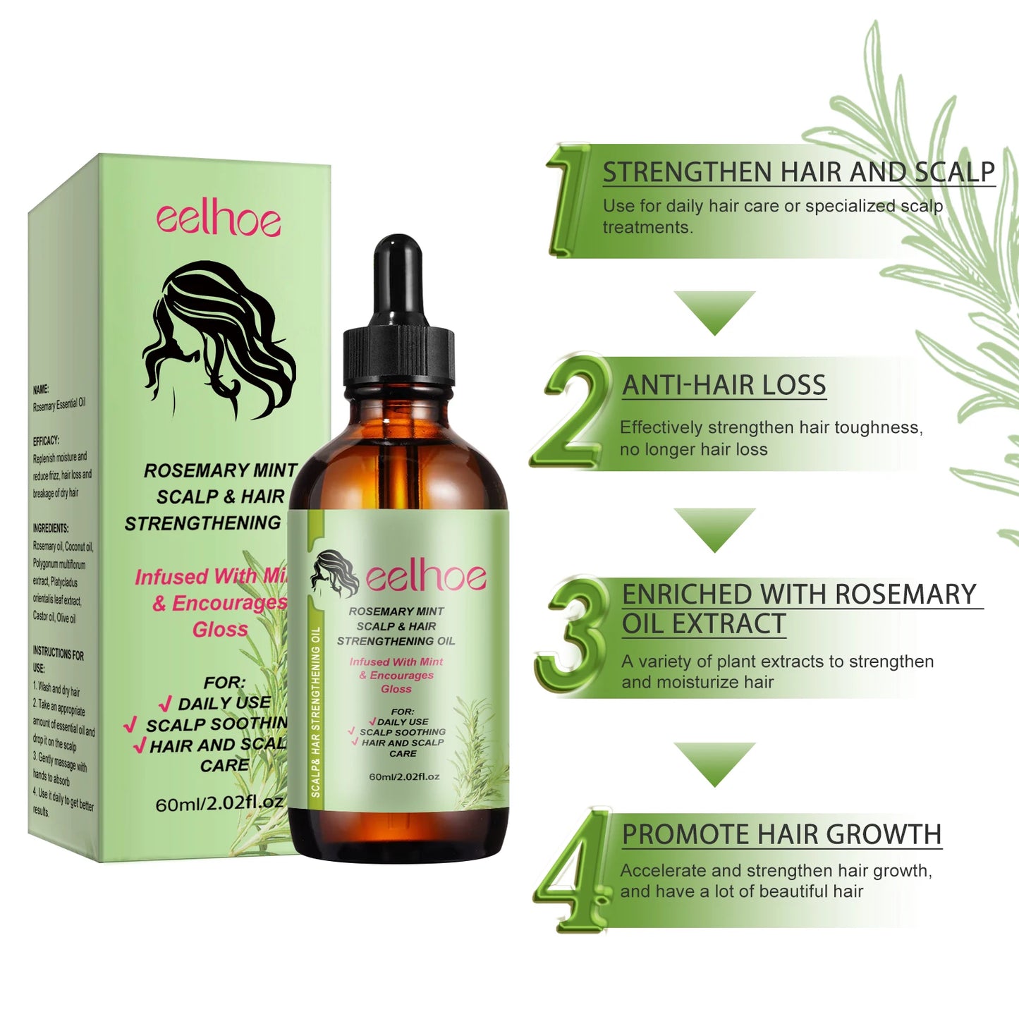 Rosemary Hair Care Nourish, Strengthen Roots  | Relieve Scalp Tension