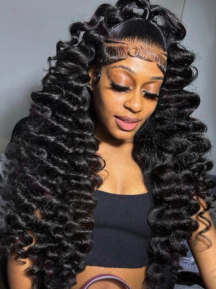 Brazilian 30, 40 Inch Loose Wave | 13x6 HD Lace Frontal Curly Lace