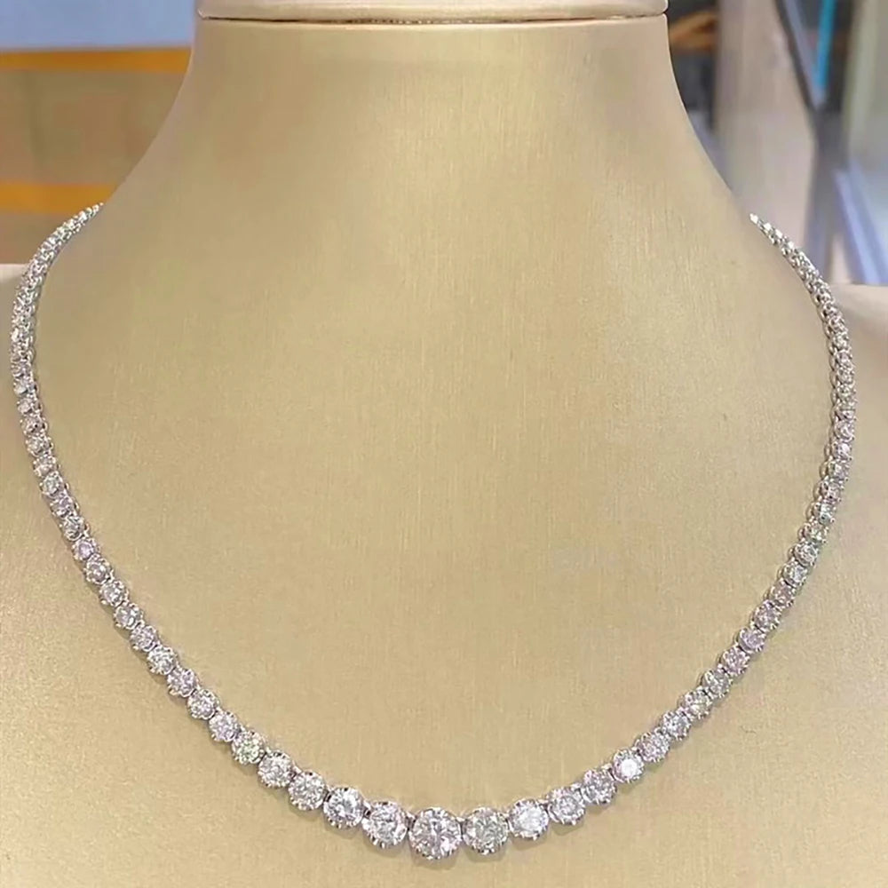 3-5mm Moissanite Diamond Necklace with Certificate 100% S925