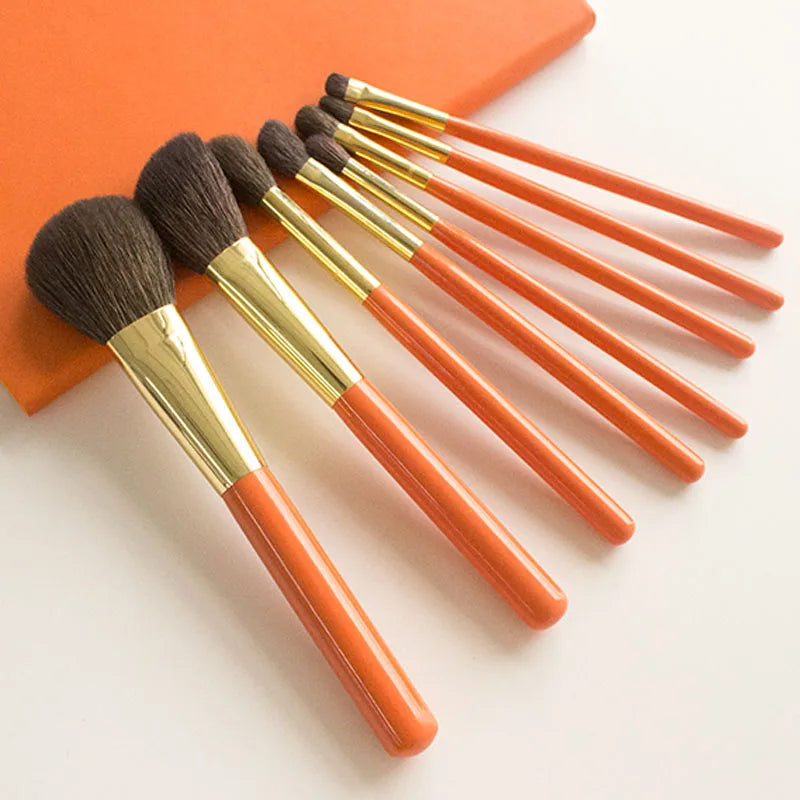 Professional Handmade Makeup Brushes Set Soft Blue Squirrel Goat Hair Face Powder Contour Eye Shadow Brush Make Up Brush Kit