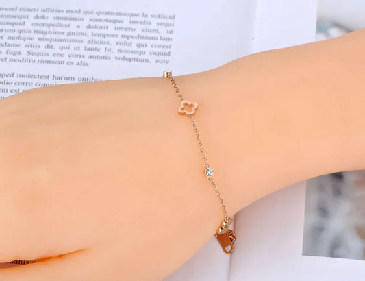 Stainless Steel CZ Crystal - Chain & Link Charm