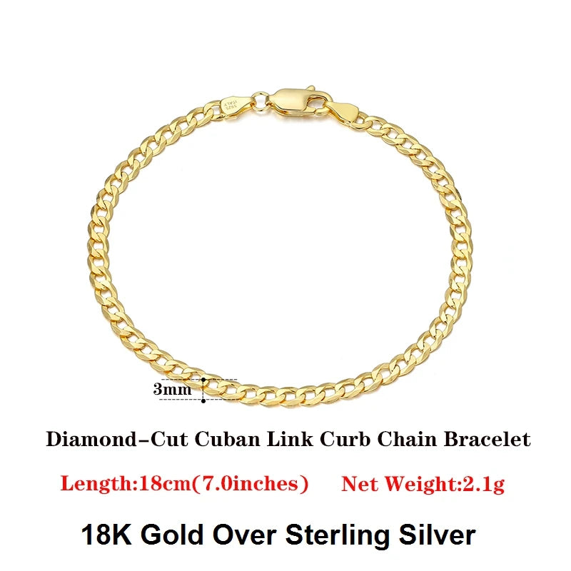 18K Gold Over 925 Sterling Silver Bracelet
